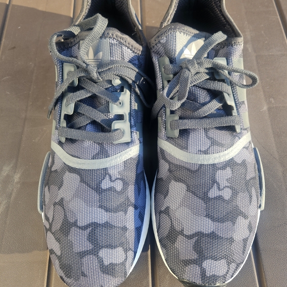 adidas NMD R1 Camo Knit Sneakers - Navy/Gray main image 7